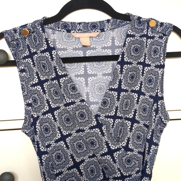 Sz XS Banana Republic Navy Blue & White Pattern Dress - Picture 3 of 5